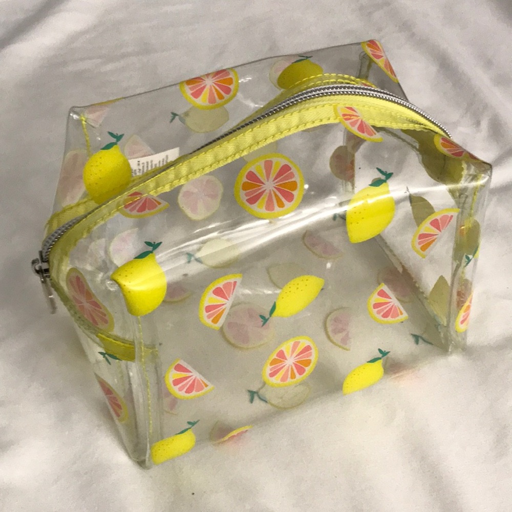 Old Navy Clear Lemon Printed Cosmetic Bag